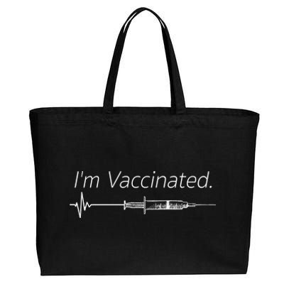 I'm Vaccinated Shot Cotton Canvas Jumbo Tote