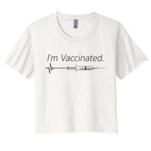 I'm Vaccinated Shot Women's Crop Top Tee