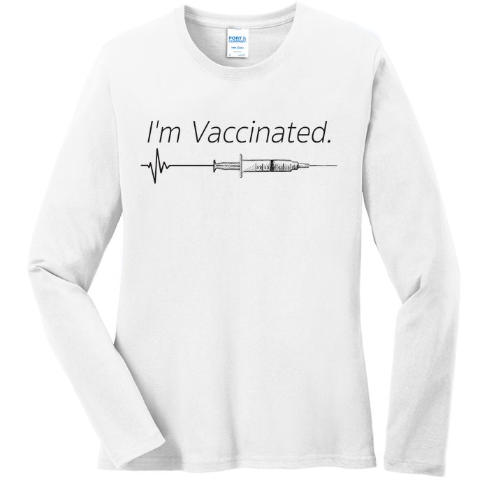 I'm Vaccinated Shot Ladies Long Sleeve Shirt