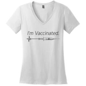 I'm Vaccinated Shot Women's V-Neck T-Shirt