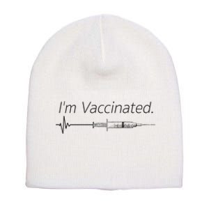 I'm Vaccinated Shot Short Acrylic Beanie