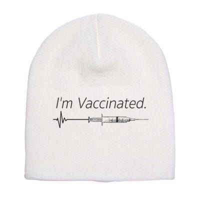 I'm Vaccinated Shot Short Acrylic Beanie