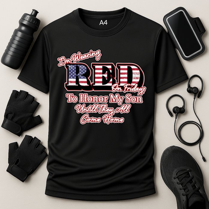 I'm Wearing Red On Fridays Until They All Come Home Performance Shirt