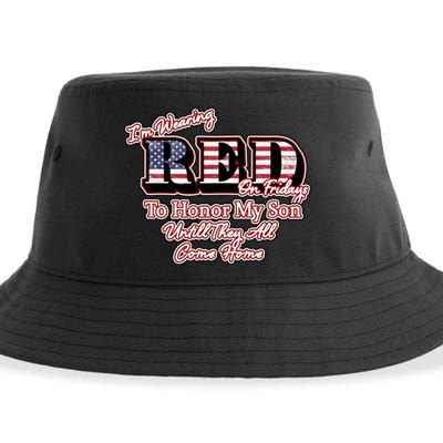 I'm Wearing Red On Fridays Until They All Come Home Sustainable Bucket Hat