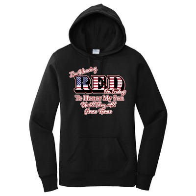 I'm Wearing Red On Fridays Until They All Come Home Women's Pullover Hoodie