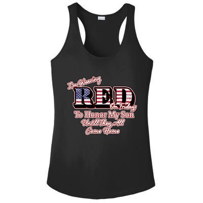 I'm Wearing Red On Fridays Until They All Come Home Ladies PosiCharge Competitor Racerback Tank