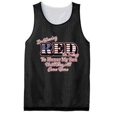 I'm Wearing Red On Fridays Until They All Come Home Mesh Reversible Basketball Jersey Tank