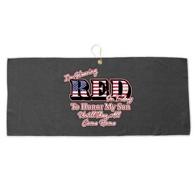 I'm Wearing Red On Fridays Until They All Come Home Large Microfiber Waffle Golf Towel