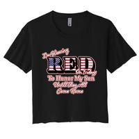 I'm Wearing Red On Fridays Until They All Come Home Women's Crop Top Tee