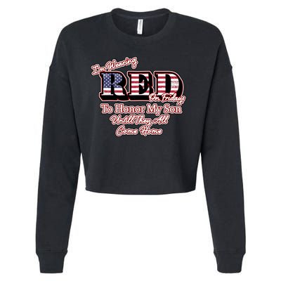 I'm Wearing Red On Fridays Until They All Come Home Cropped Pullover Crew