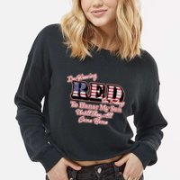 I'm Wearing Red On Fridays Until They All Come Home Cropped Pullover Crew