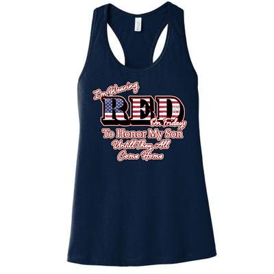 I'm Wearing Red On Fridays Until They All Come Home Women's Racerback Tank