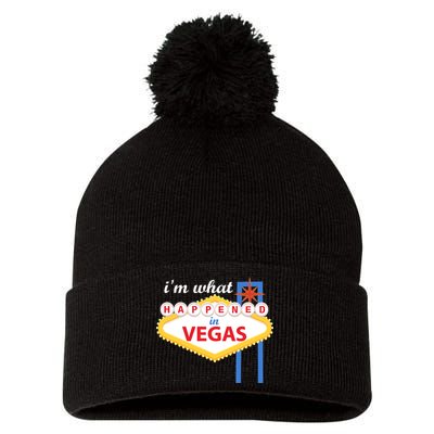 I'm what Happened in Vegas Pom Pom 12in Knit Beanie