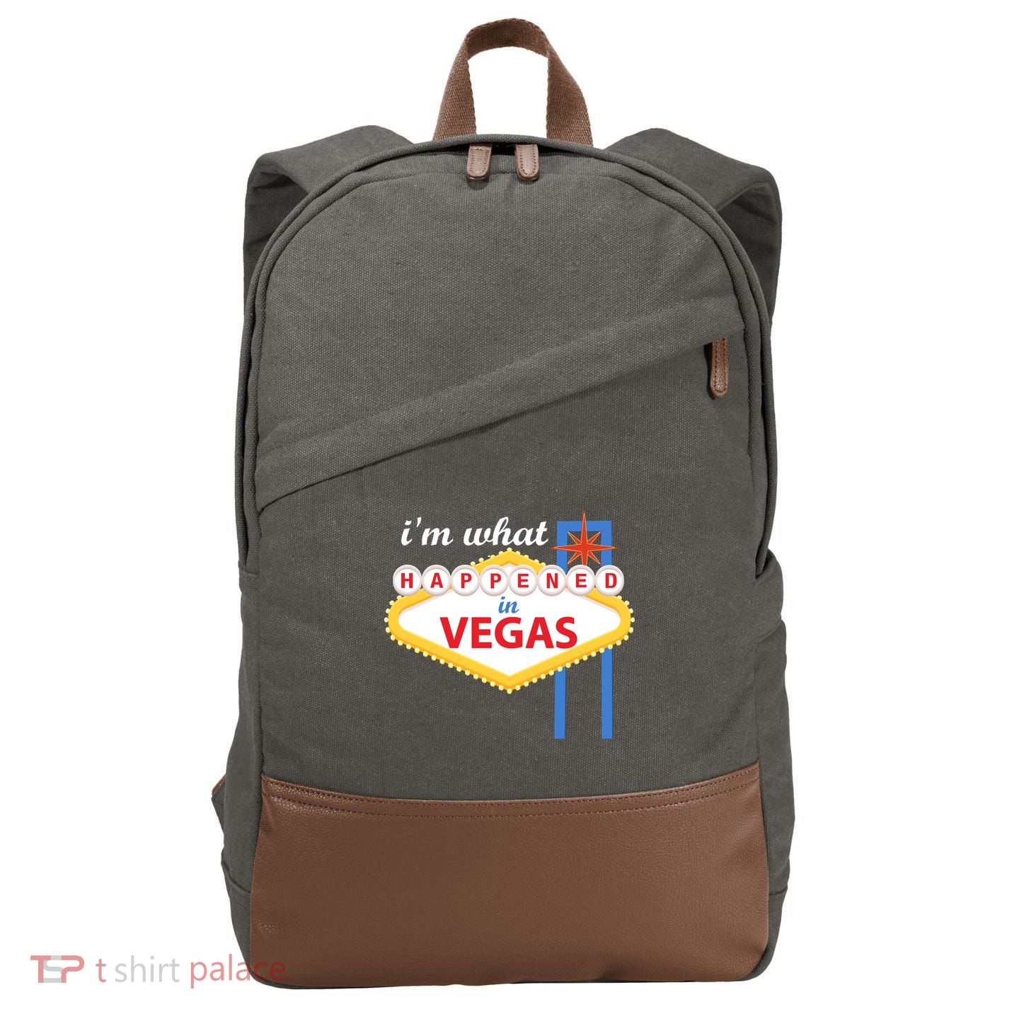 I'm what Happened in Vegas Cotton Canvas Backpack