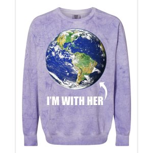 I'm With Her Earth Globe Photo March For Science Colorblast Crewneck Sweatshirt