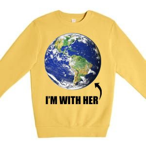 I'm With Her Earth Globe Photo March For Science Premium Crewneck Sweatshirt