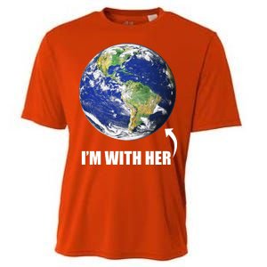 I'm With Her Earth Globe Photo March For Science Cooling Performance Crew T-Shirt