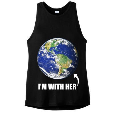 I'm With Her Earth Globe Photo March For Science Ladies PosiCharge Tri-Blend Wicking Tank