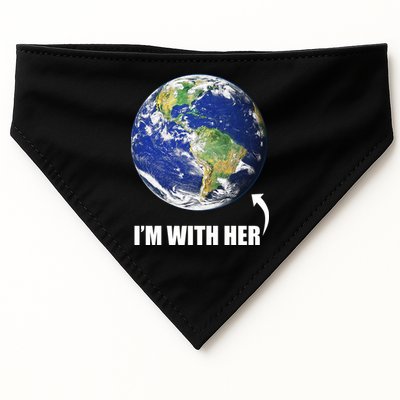 I'm With Her Earth Globe Photo March For Science USA-Made Doggie Bandana