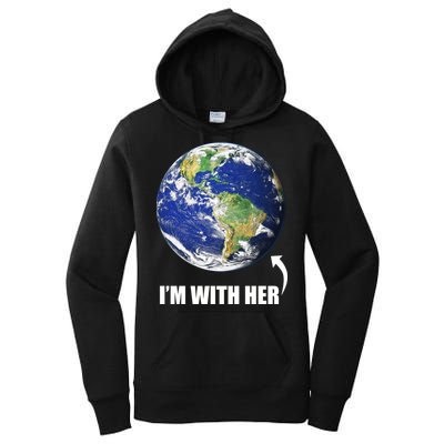 I'm With Her Earth Globe Photo March For Science Women's Pullover Hoodie