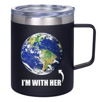 I'm With Her Earth Globe Photo March For Science 12oz Stainless Steel Coffee Mug