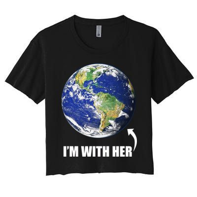 I'm With Her Earth Globe Photo March For Science Crop Top