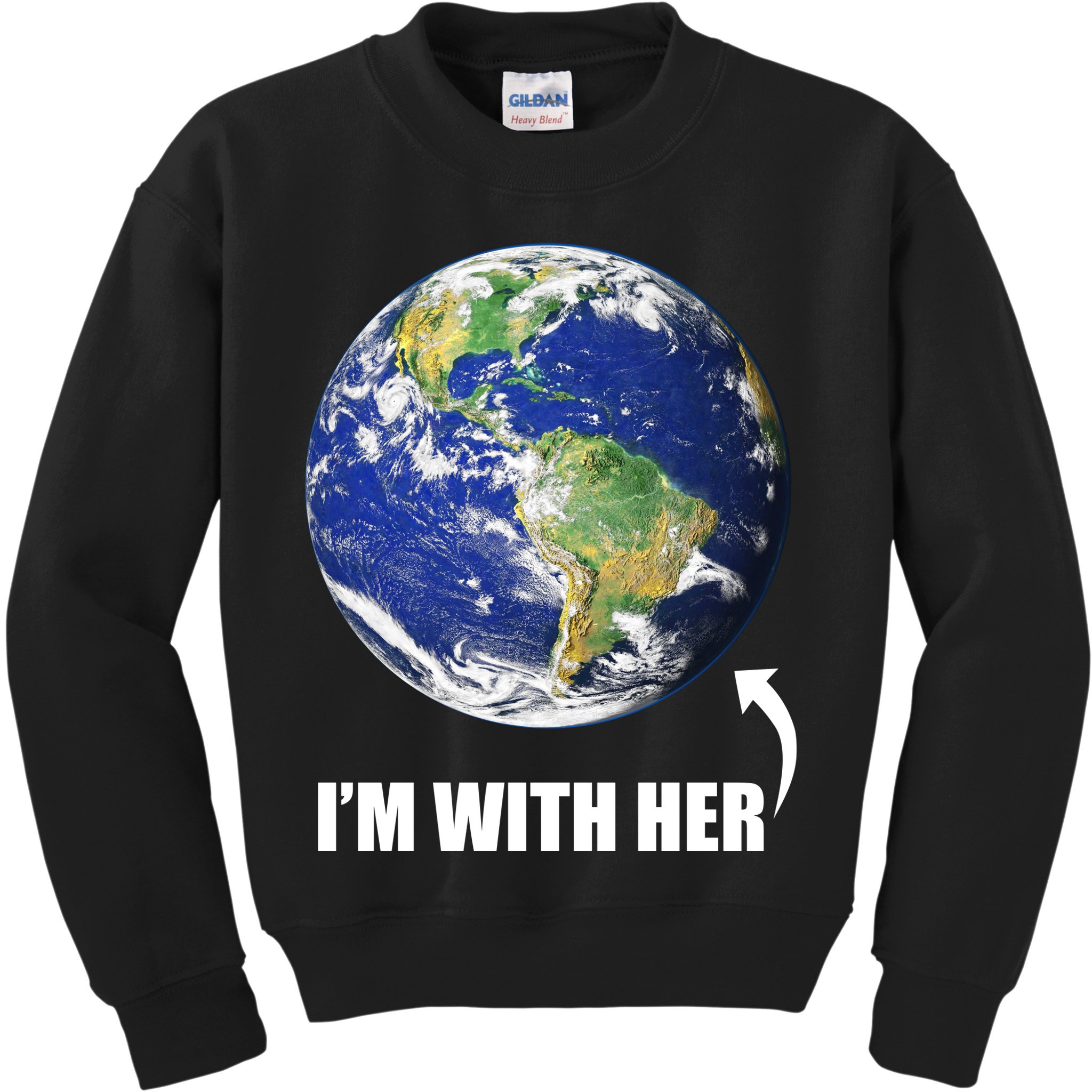 I'm With Her Earth Globe Photo March For Science Kids Sweatshirt