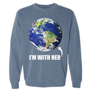 I'm With Her Earth Globe Photo March For Science Garment-Dyed Sweatshirt