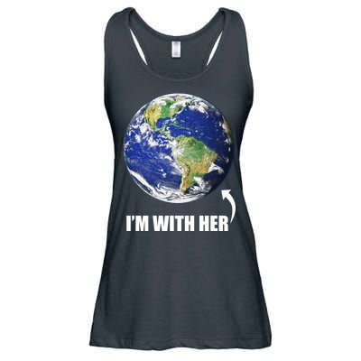 I'm With Her Earth Globe Photo March For Science Ladies Essential Flowy Tank