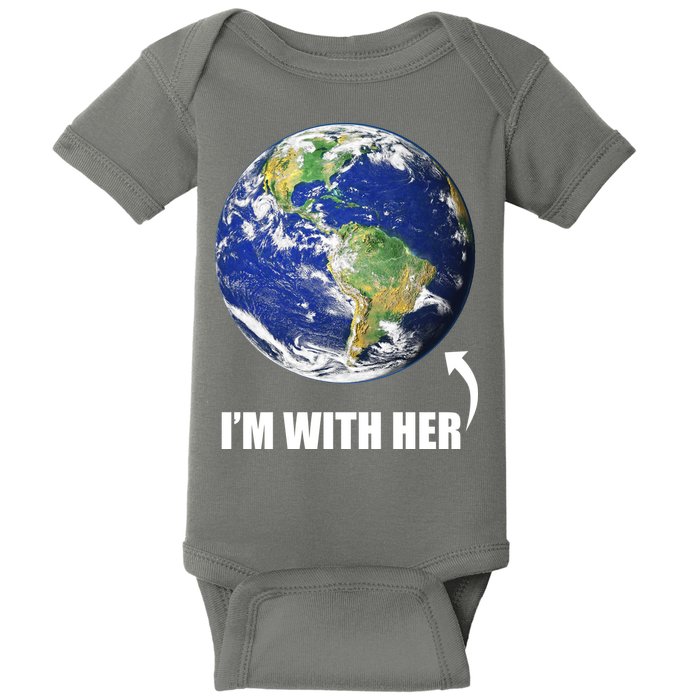 I'm With Her Earth Globe Photo March For Science Baby Bodysuit
