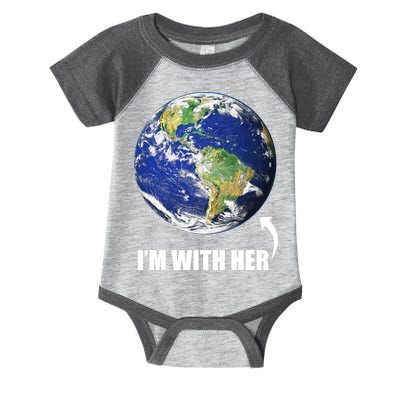 I'm With Her Earth Globe Photo March For Science Infant Baby Jersey Bodysuit
