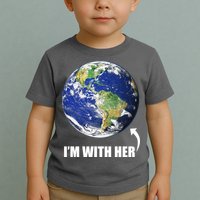 I'm With Her Earth Globe Photo March For Science Toddler T-Shirt