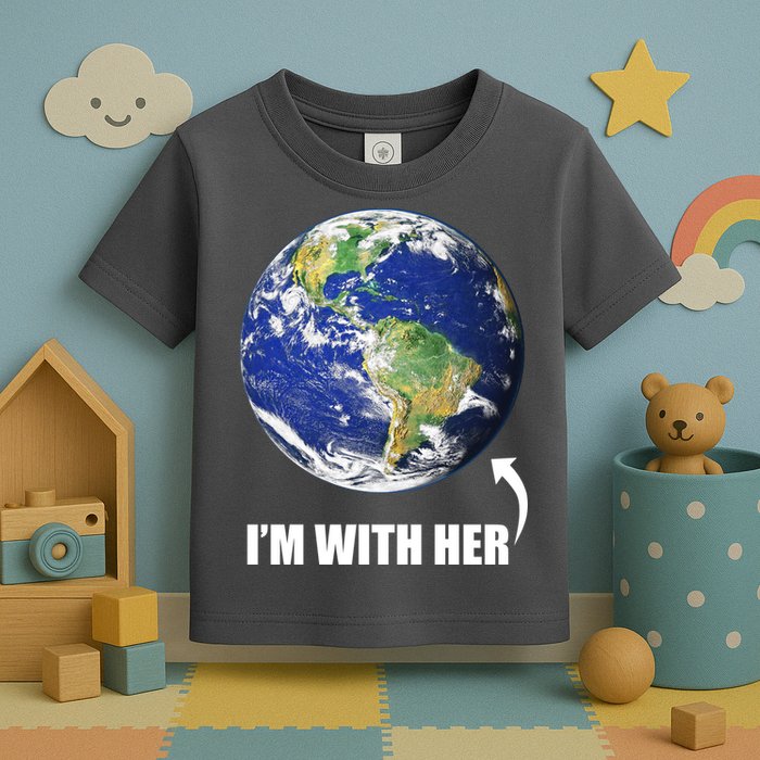 I'm With Her Earth Globe Photo March For Science Toddler T-Shirt