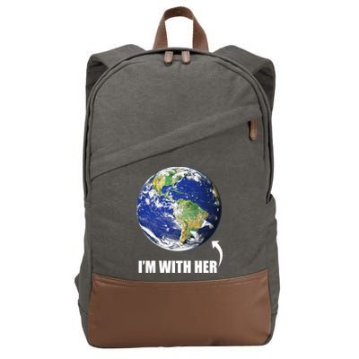 I'm With Her Earth Globe Photo March For Science Cotton Canvas Backpack