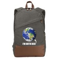 I'm With Her Earth Globe Photo March For Science Cotton Canvas Backpack