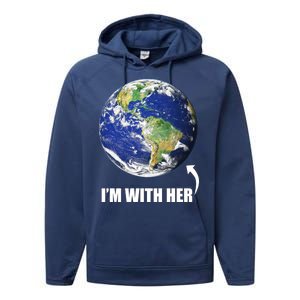 I'm With Her Earth Globe Photo March For Science Performance Fleece Hoodie