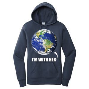 I'm With Her Earth Globe Photo March For Science Women's Pullover Hoodie