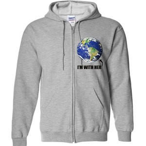 I'm With Her Earth Globe Photo March For Science Full Zip Hoodie