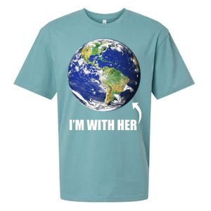 I'm With Her Earth Globe Photo March For Science Sueded Cloud Jersey T-Shirt