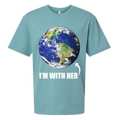 I'm With Her Earth Globe Photo March For Science Sueded Cloud Jersey T-Shirt