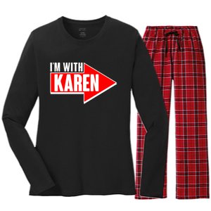 I'm With Karen Women's Long Sleeve Flannel Pajama Set 