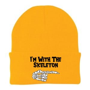 I'm With The Skeleton Funny Halloween Knit Cap Winter Beanie