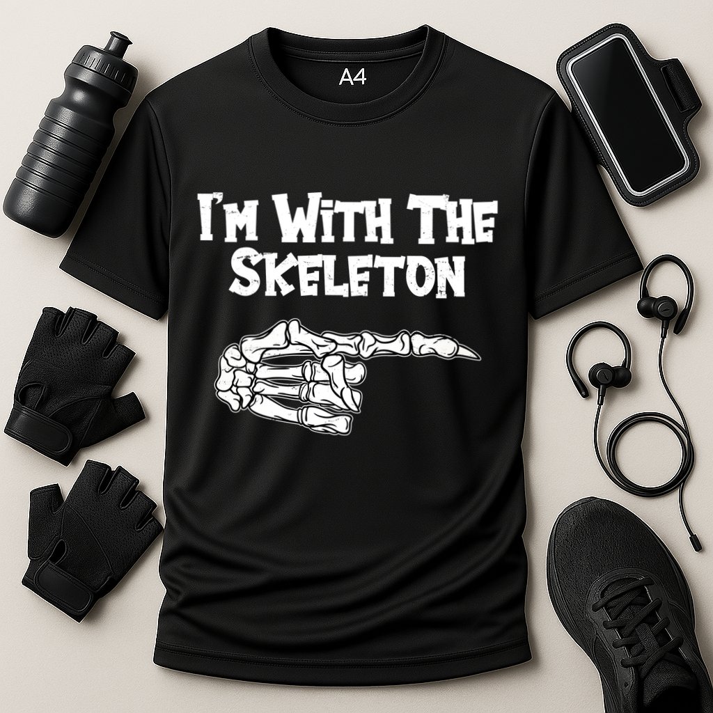 I'm With The Skeleton Funny Halloween Performance Shirt