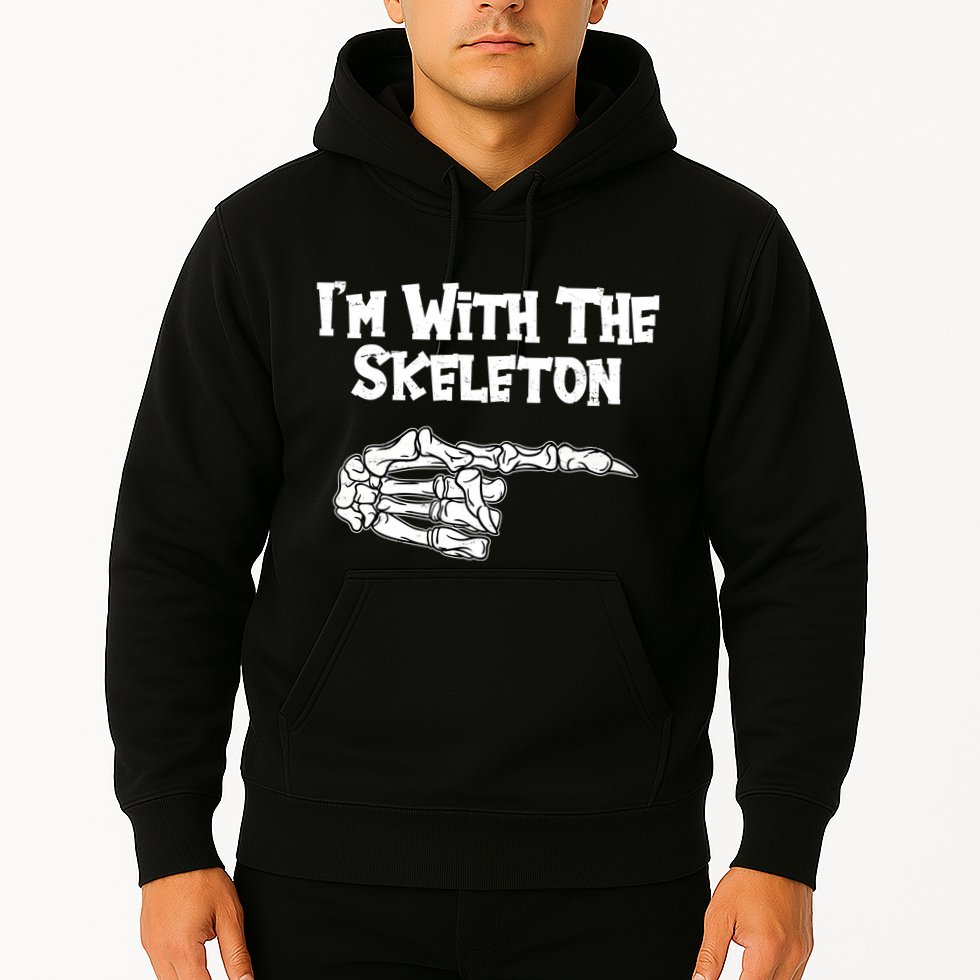 I'm With The Skeleton Funny Halloween Hoodie