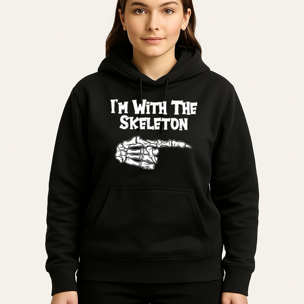 I'm With The Skeleton Funny Halloween Hoodie