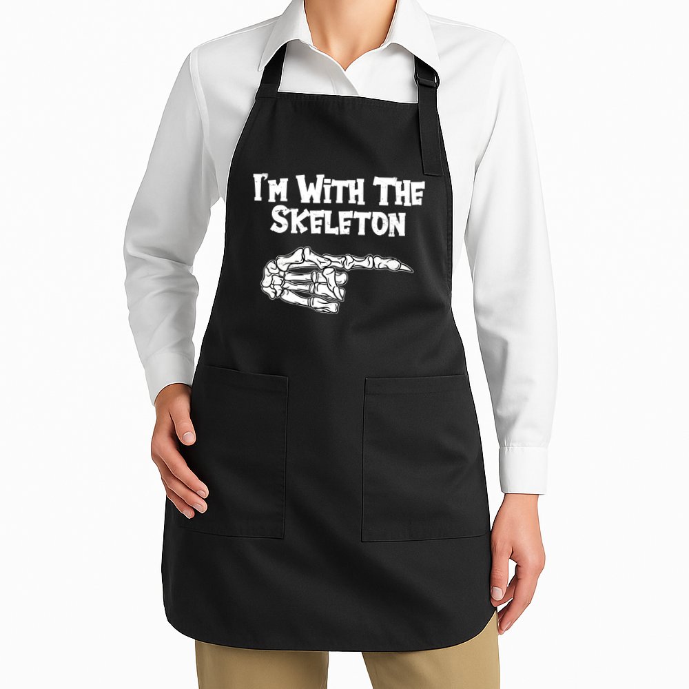I'm With The Skeleton Funny Halloween Apron