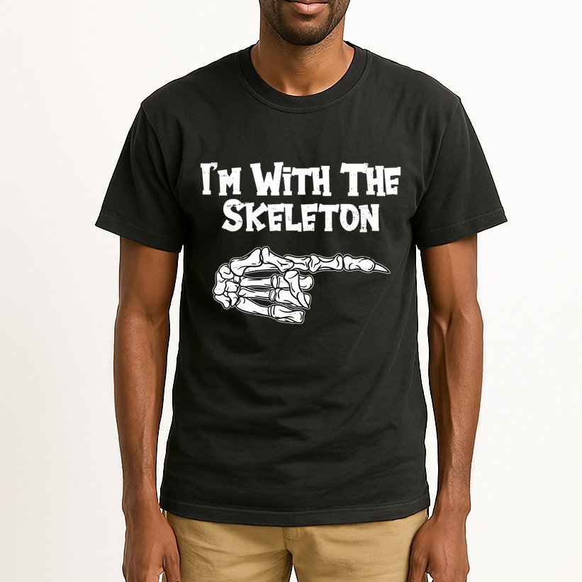 I'm With The Skeleton Funny Halloween Tall T-Shirt