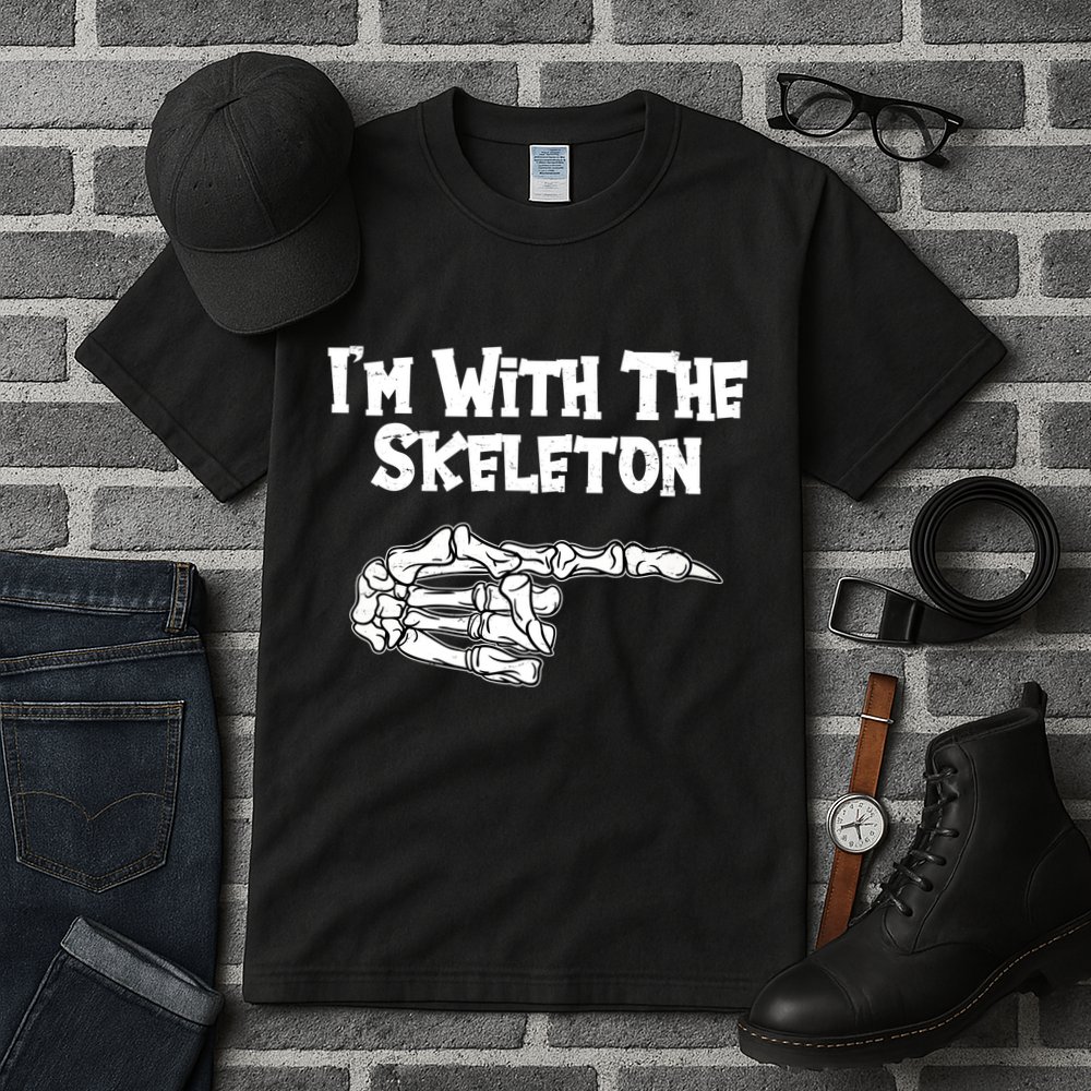 I'm With The Skeleton Funny Halloween Tall T-Shirt