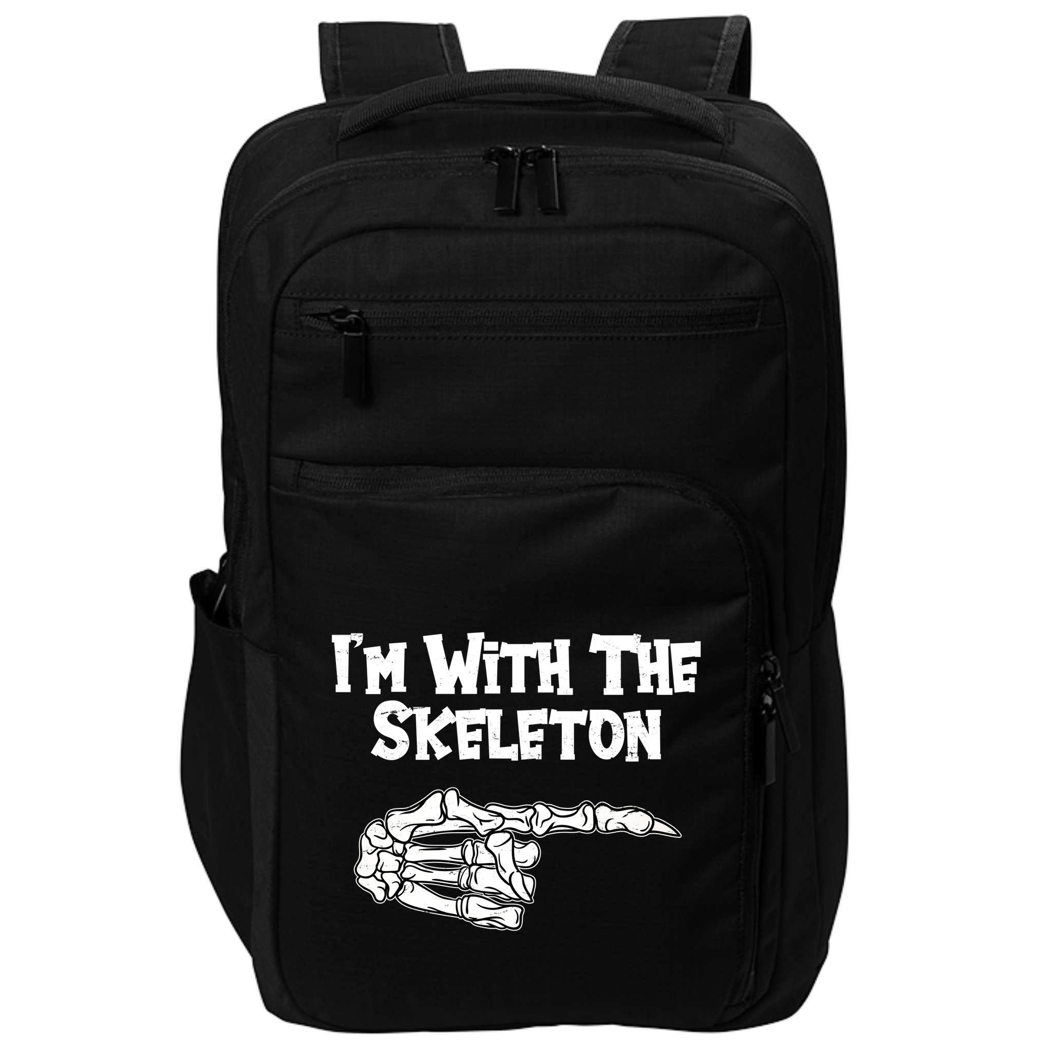 I'm With The Skeleton Funny Halloween Impact Tech Backpack