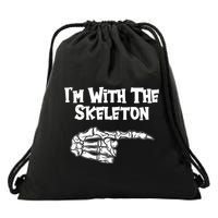 I'm With The Skeleton Funny Halloween Drawstring Bag